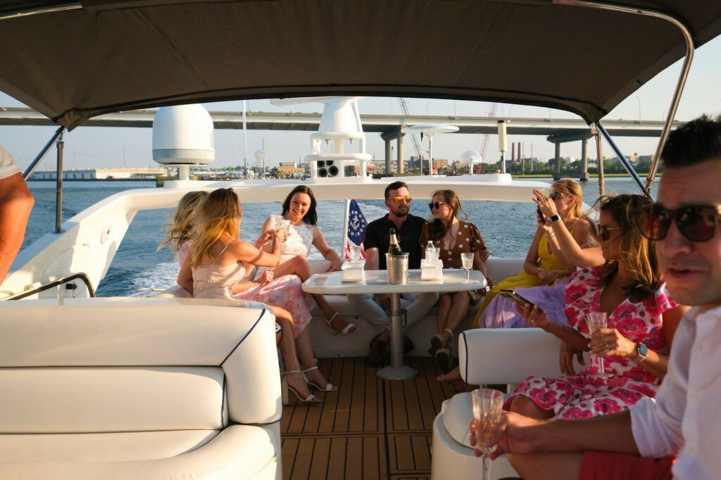 Unwind and delight in the ultimate luxury experience aboard Lady Sadie, Charleston's premier charter yacht.